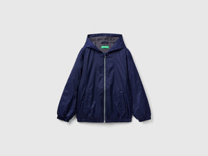 Giubbino in nylon con zip e cappuccio