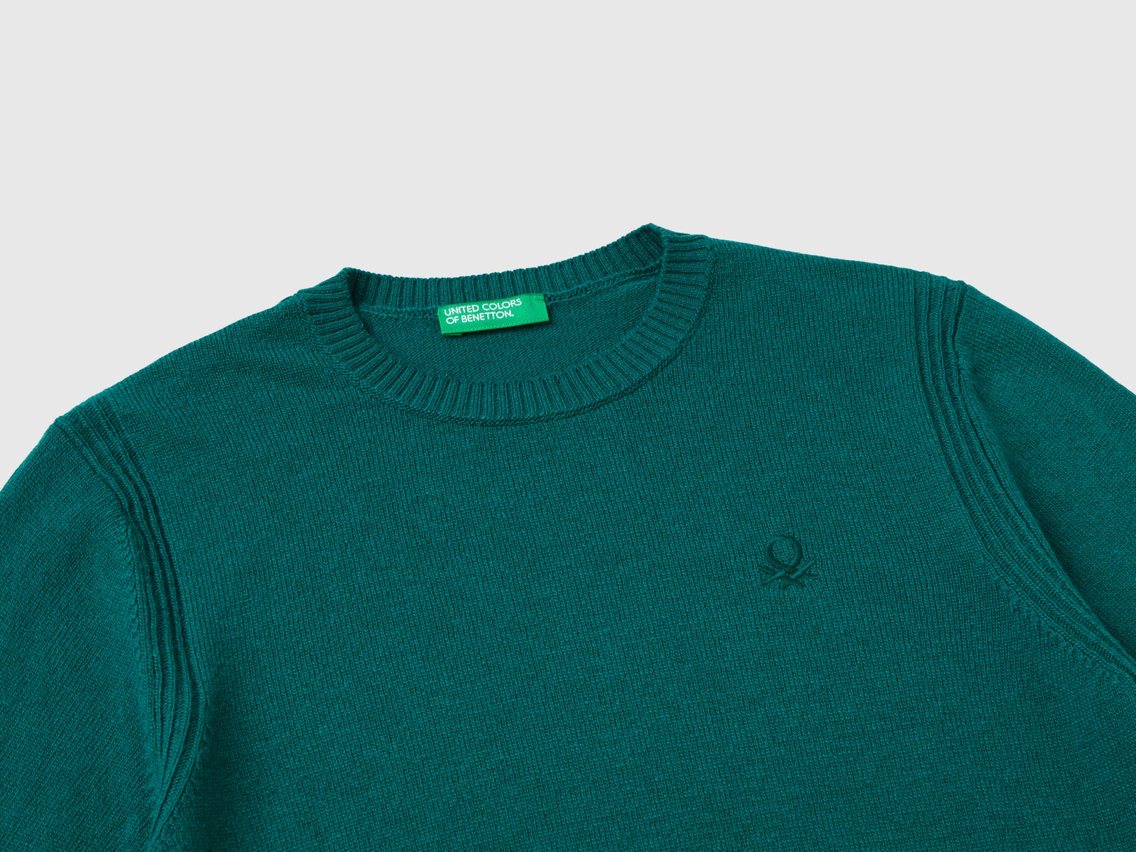 Maglia in misto lana e cashmere da bambino verde scuro 3 | Benetton Outlet