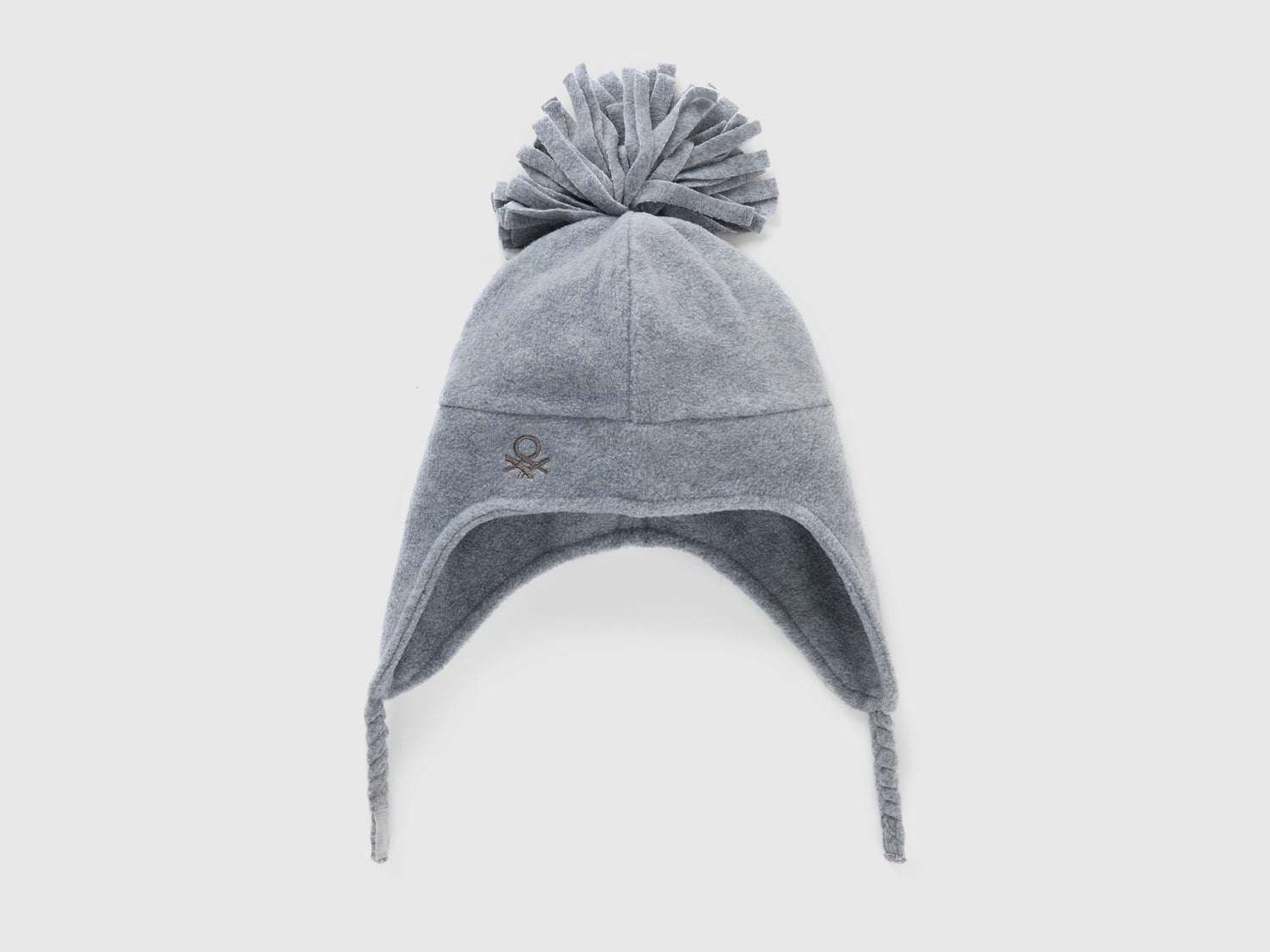 Cappello con paraorecchie e pom pom da bimbo grigio | Benetton Outlet