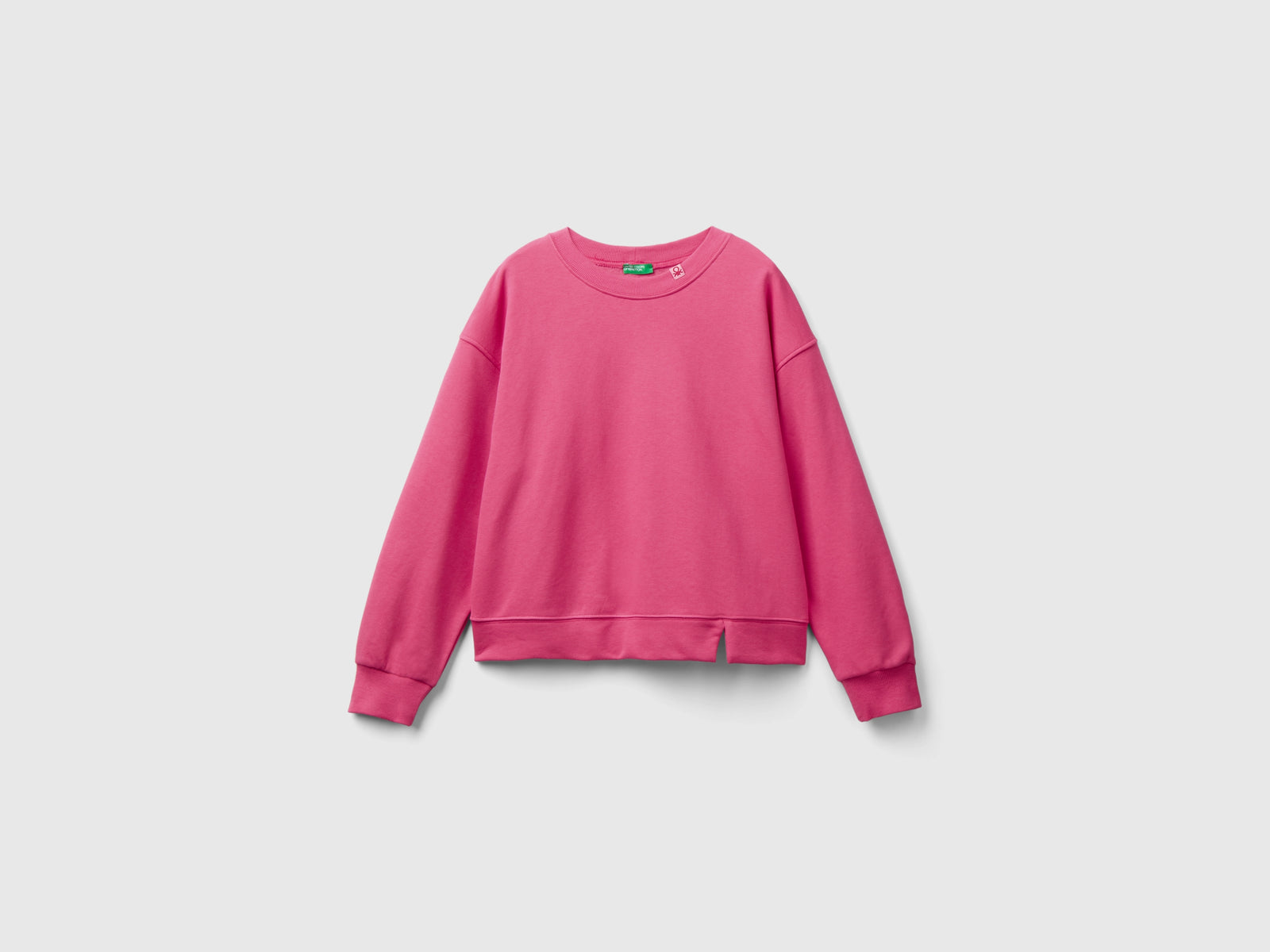 Felpa chiusa in misto cotone da donna fucsia | Benetton Outlet