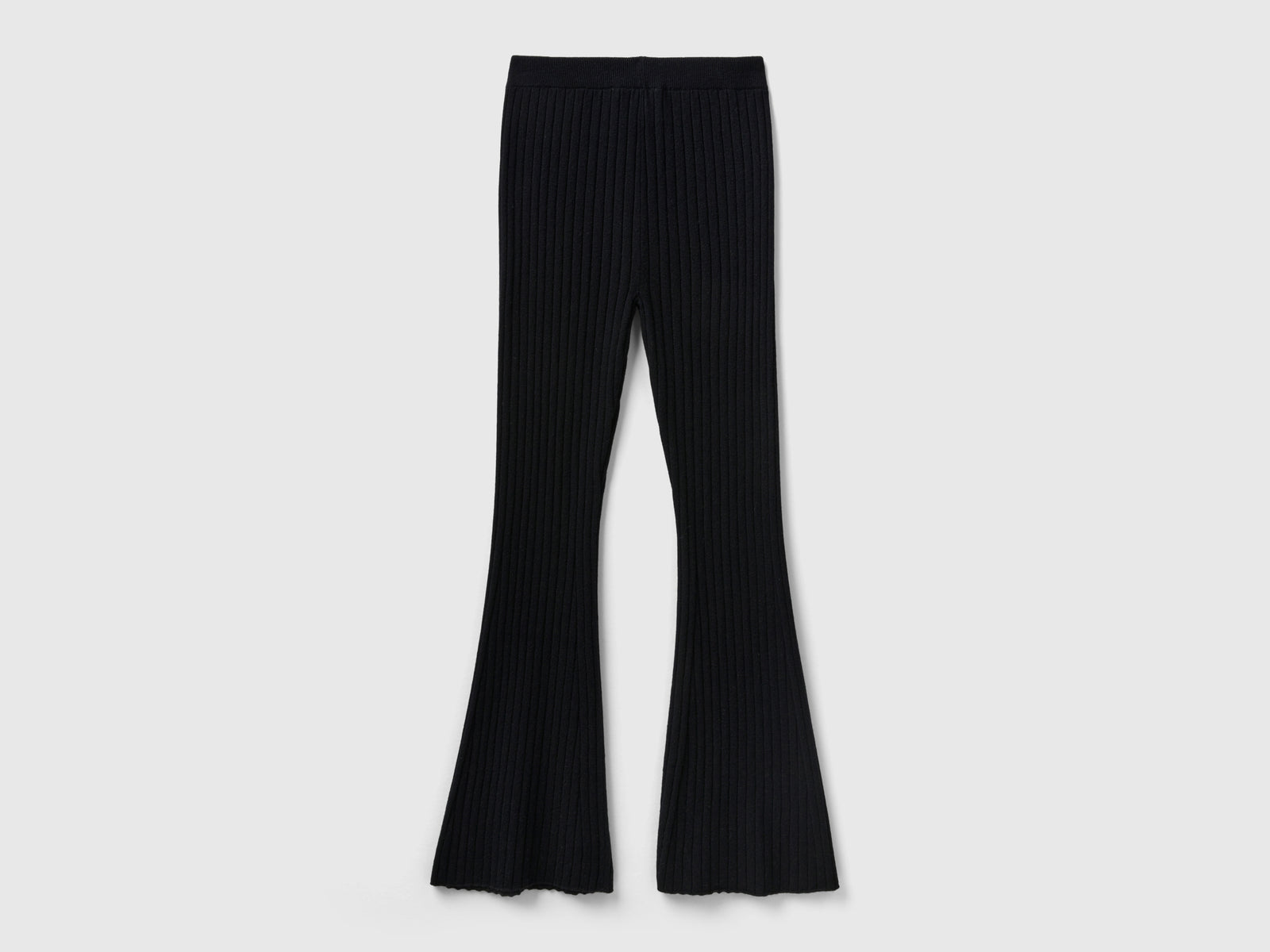 Pantaloni aderenti in maglia da donna nero 2 | Benetton Outlet