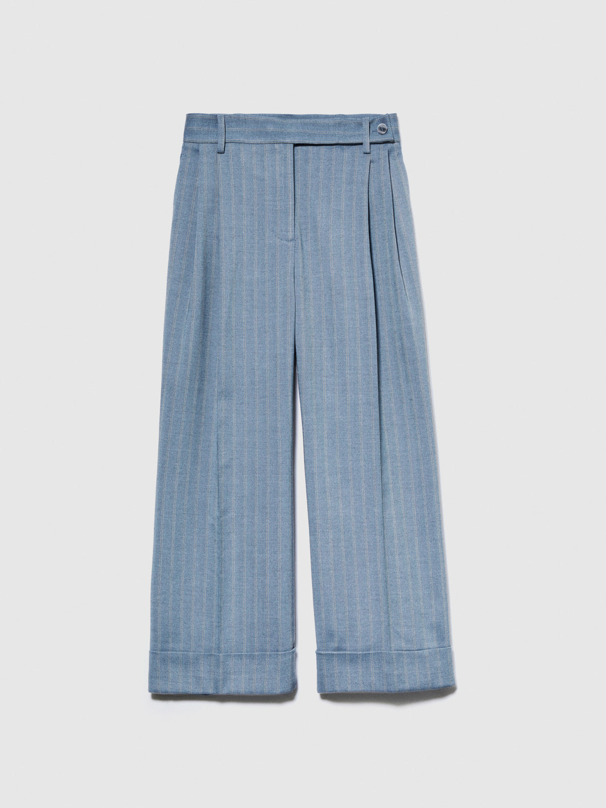 Pantaloni wide leg con risvolto