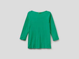 T-shirt con scollo a barchetta 100% cotone