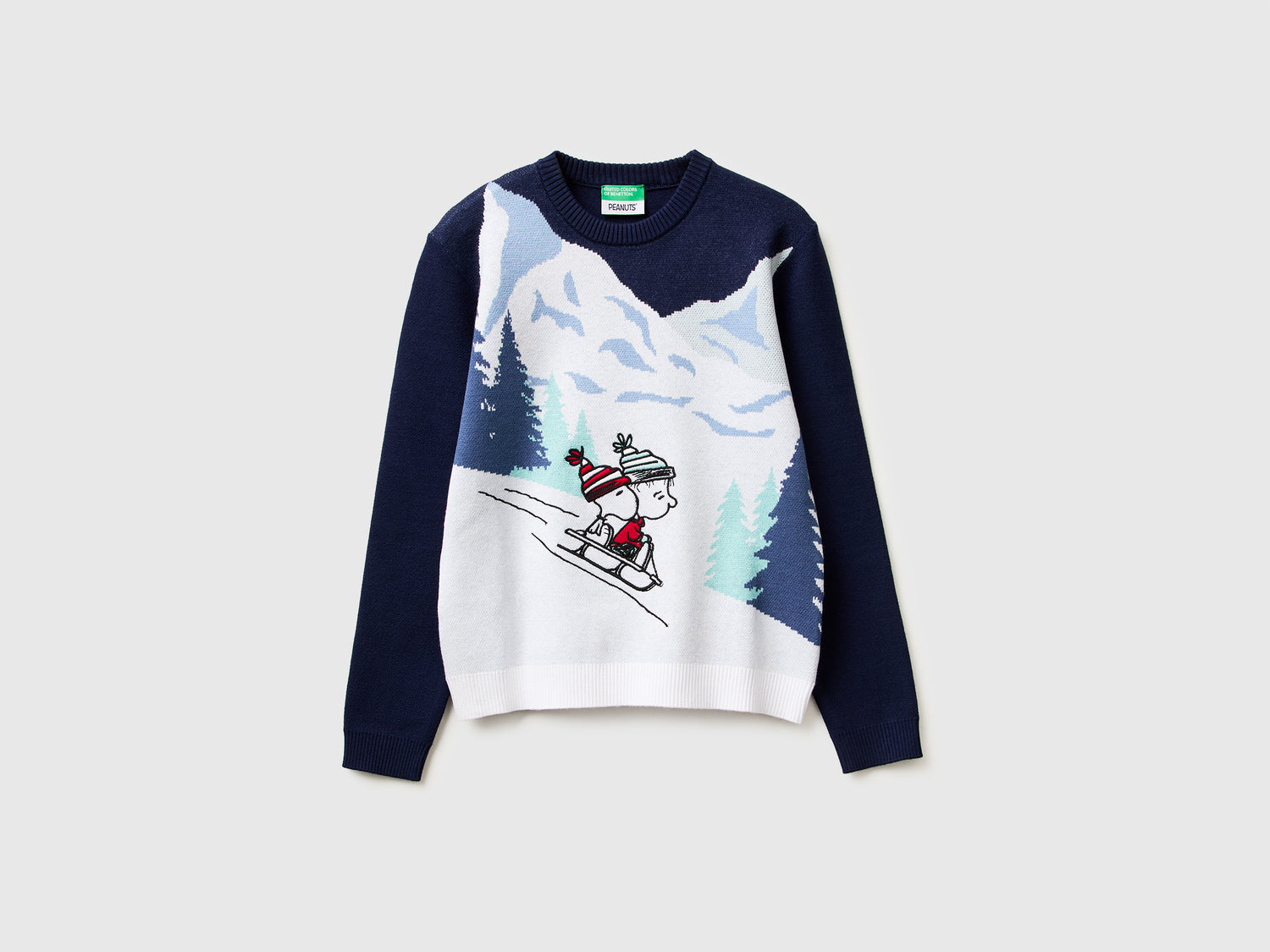Maglione con grafica sci ©Peanuts da bambino blu scuro | Benetton Outlet