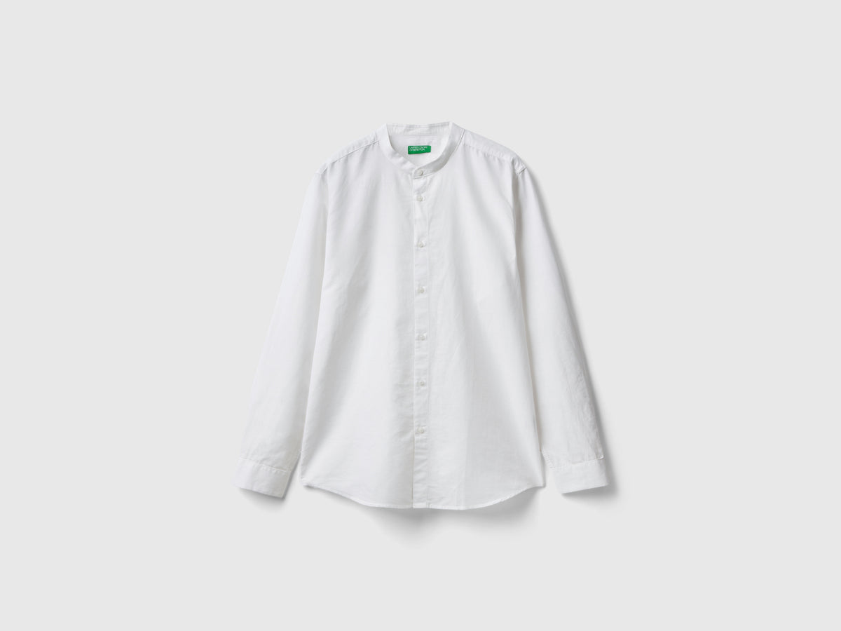 Camicia coreana in misto lino