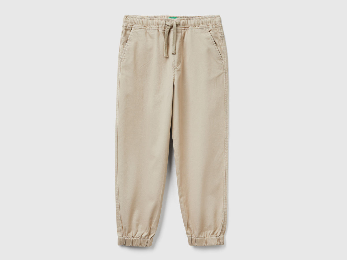 Joggers in cotone stretch con coulisse