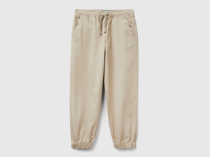 Joggers in cotone stretch con coulisse