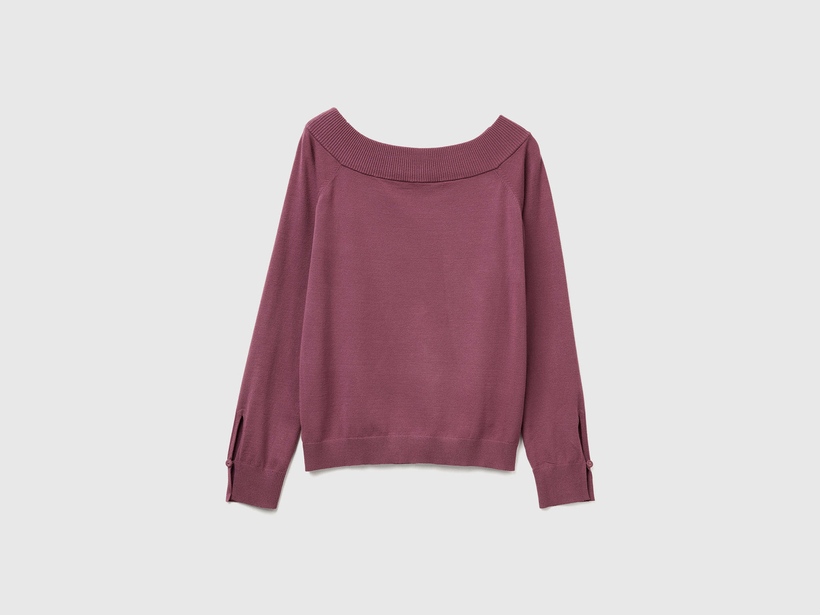 Maglia con scollo bardot da donna prugna | Benetton Outlet