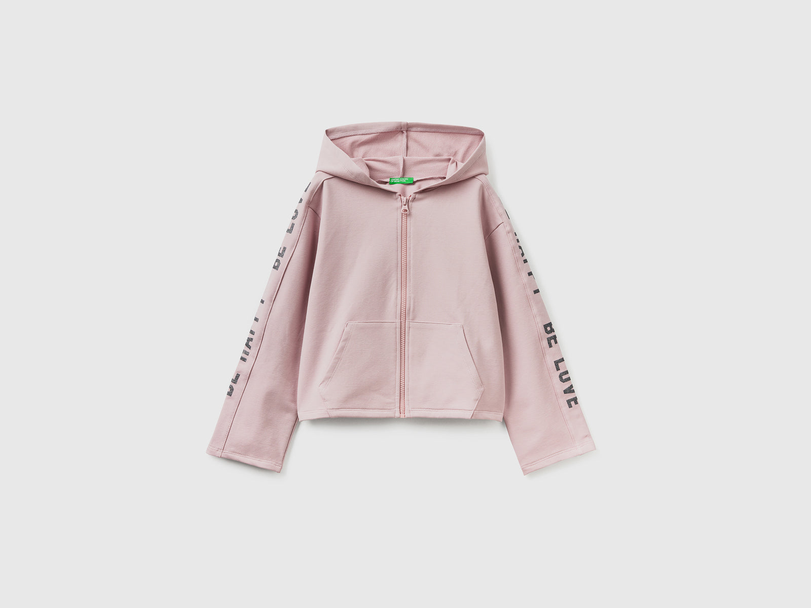 Calda felpa boxy fit con stampa da bambina rosa | Benetton Outlet