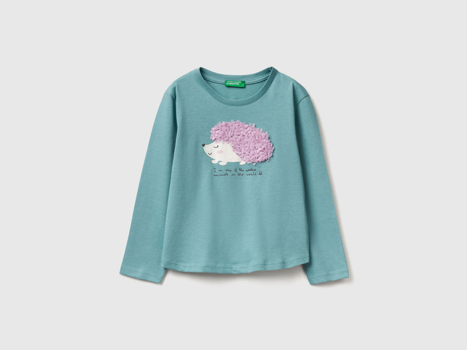 T-shirt con applicazione effetto petali da bimba celeste | Benetton Outlet