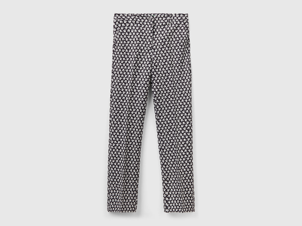 Pantaloni con stampa fiori