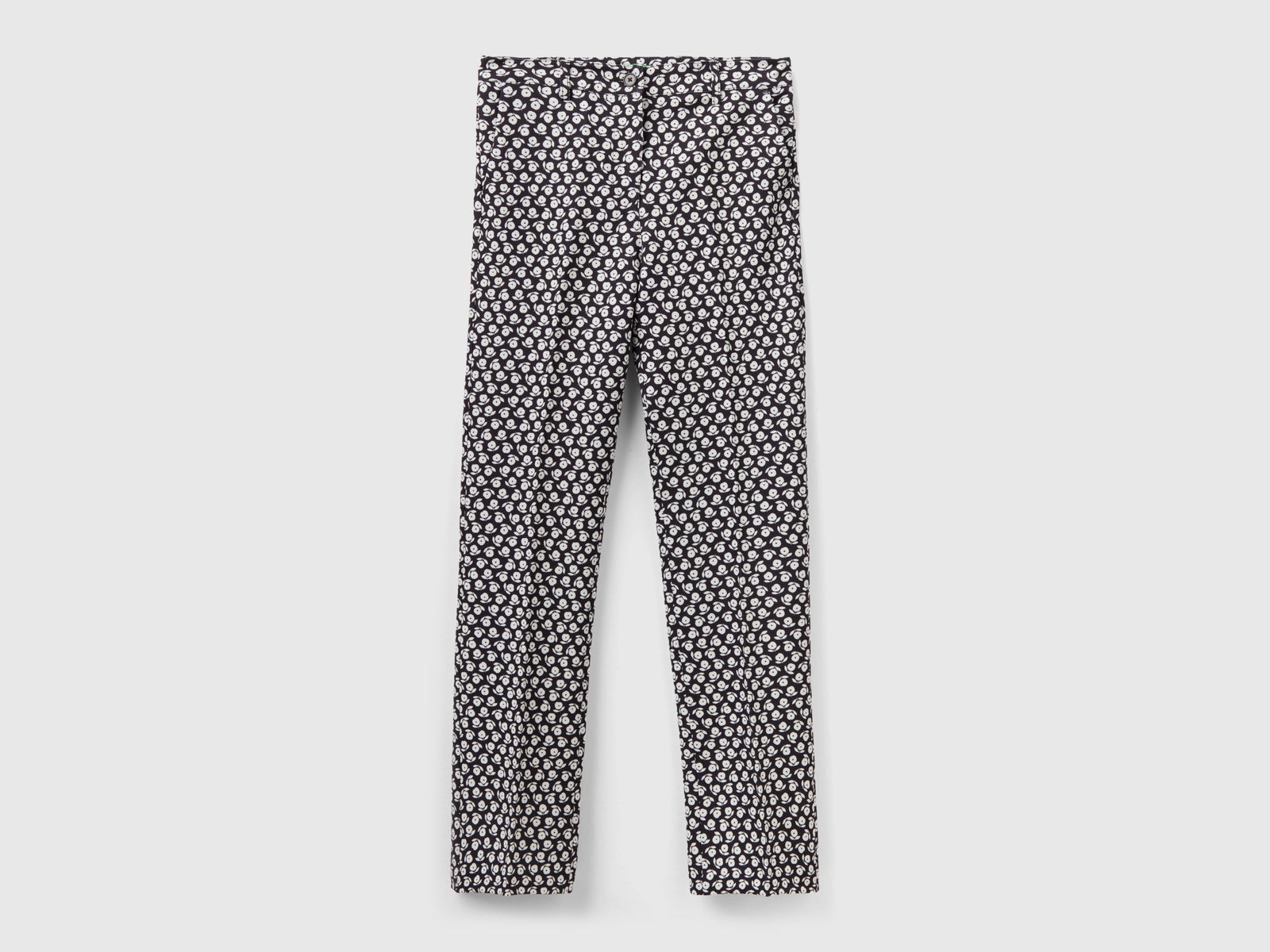 Pantaloni con stampa fiori da donna bianco | Benetton Outlet