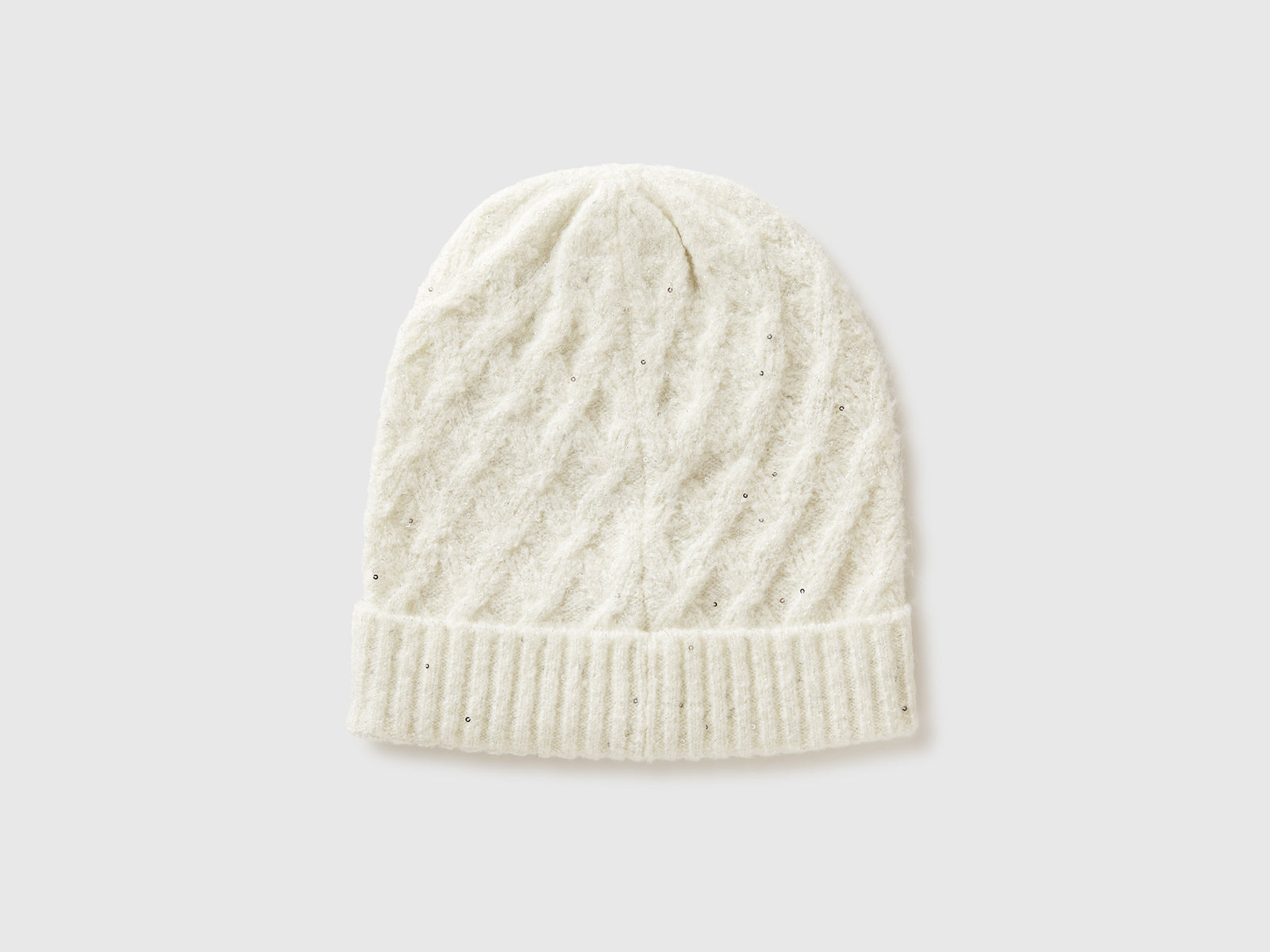 Cappello con lurex da bambina bianco panna 2 | Benetton Outlet
