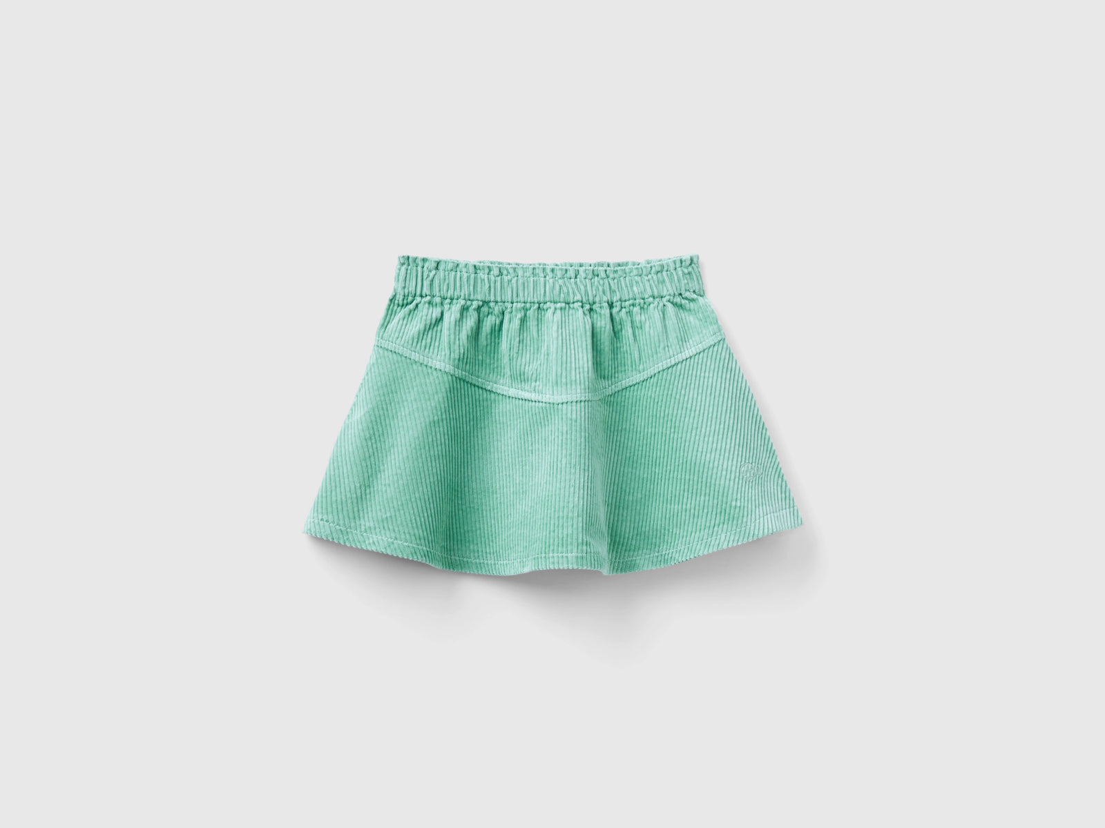 Minigonna in velluto a coste da bimba verde acqua | Benetton Outlet