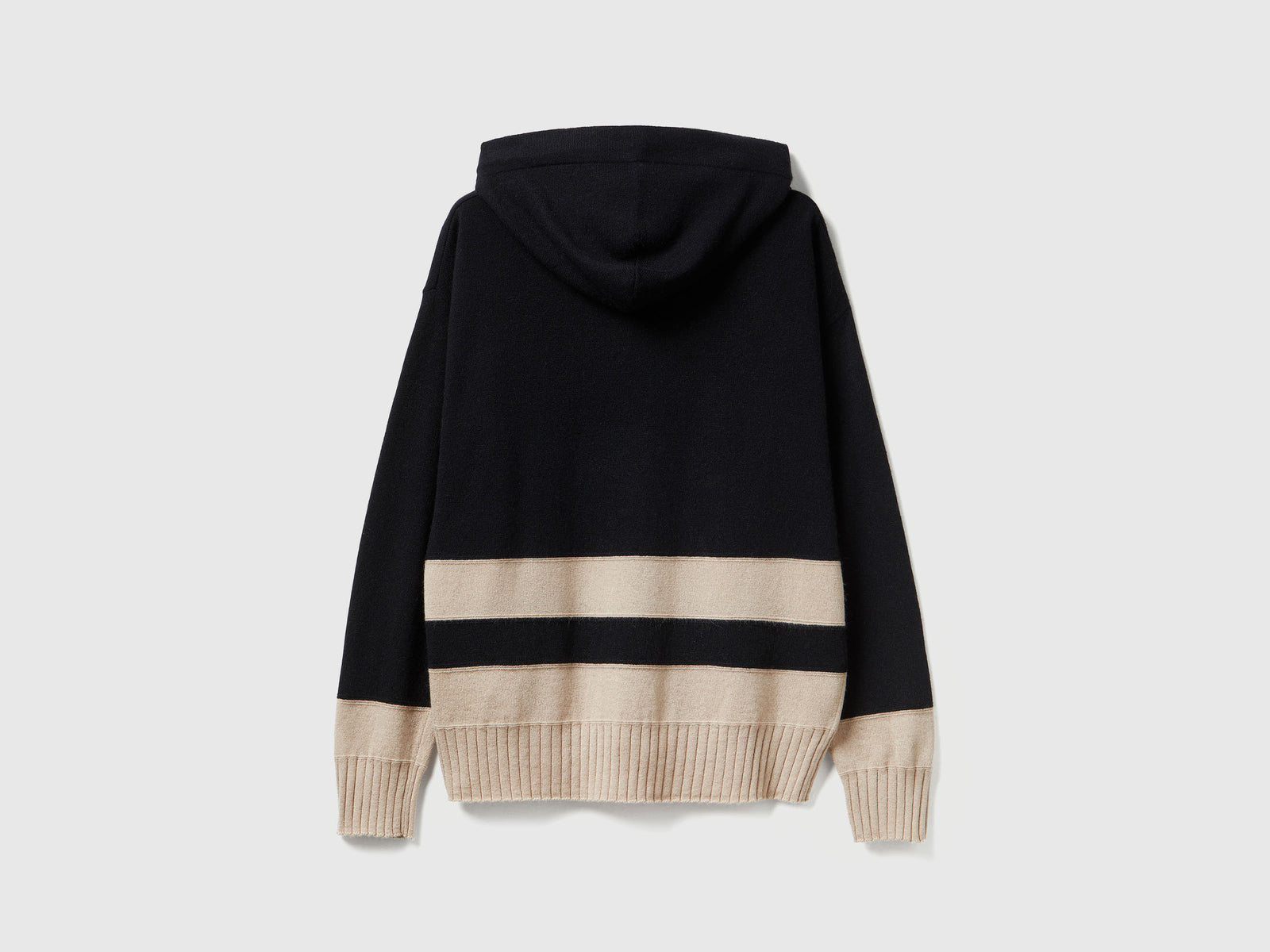 Maglia in misto cashmere con cappuccio da donna nero 2 | Benetton Outlet