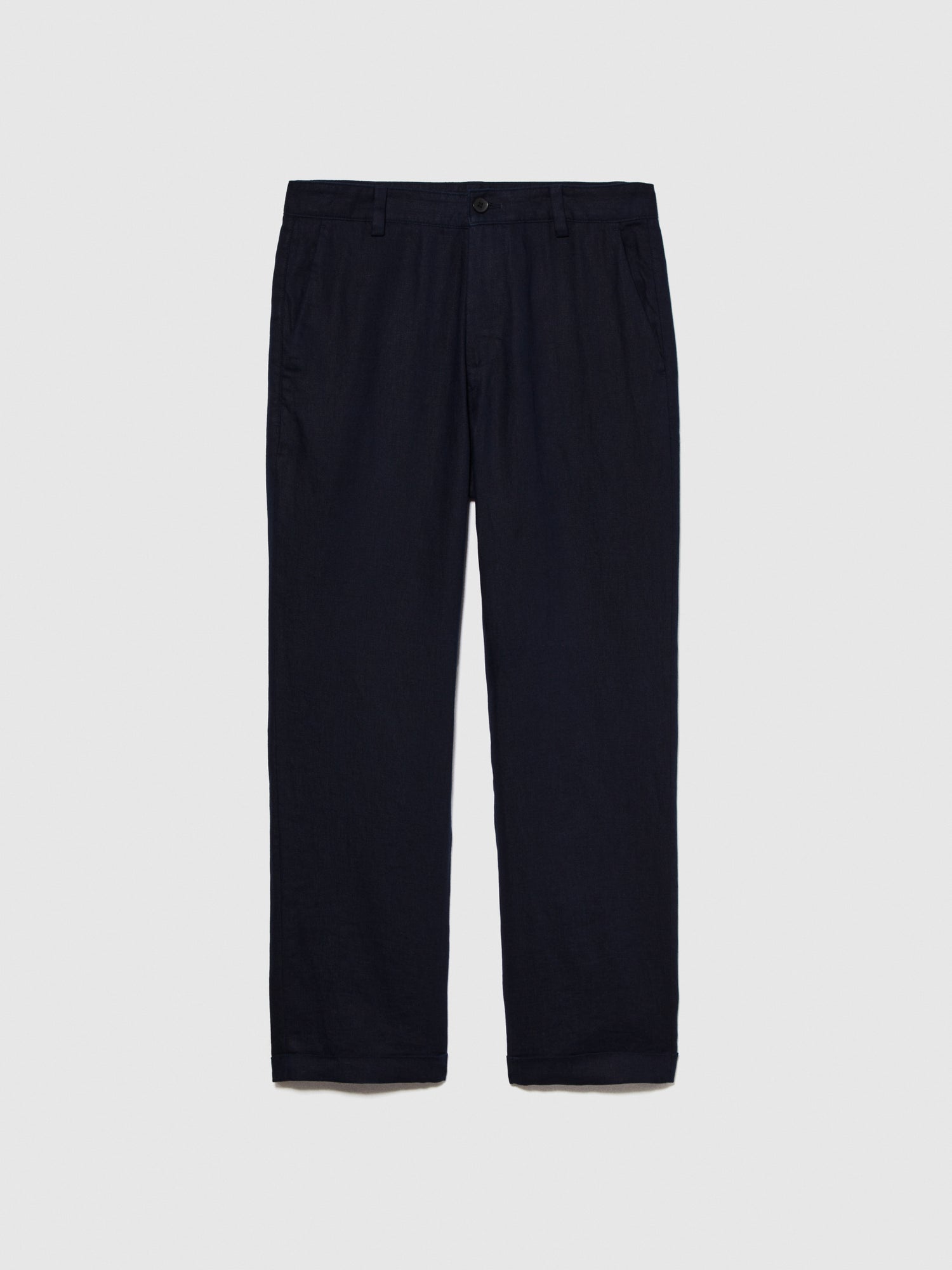 Pantaloni regular fit 100% lino da uomo blu scuro | Sisley Outlet