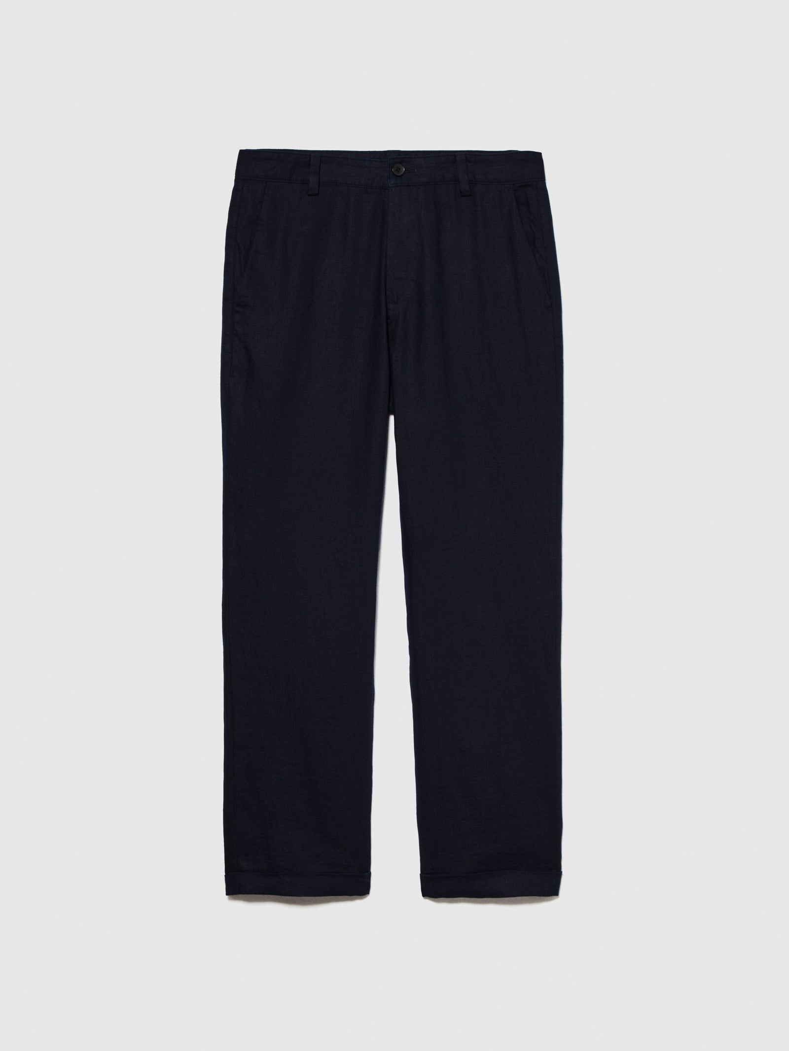Pantaloni regular fit 100% lino da uomo blu scuro | Sisley Outlet