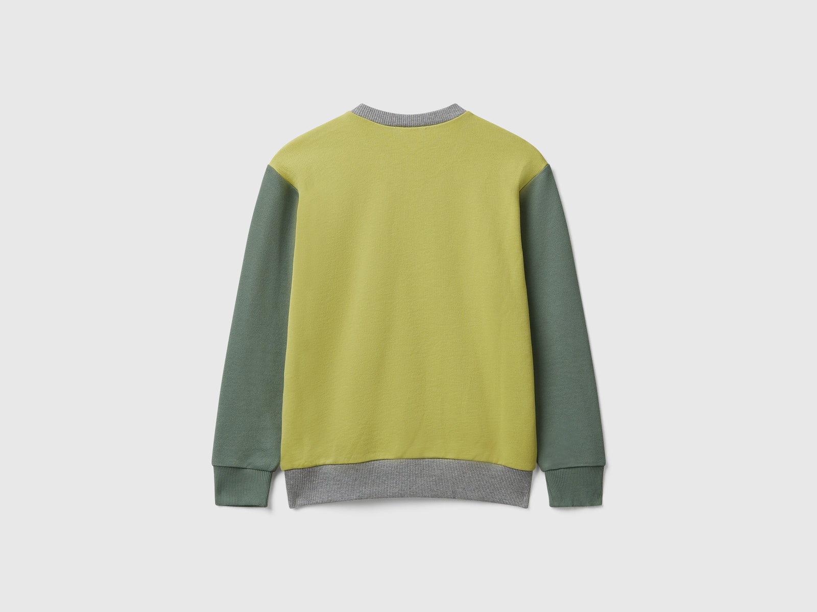 Felpa con logo in cotone da bambino verde oliva 2 | Benetton Outlet