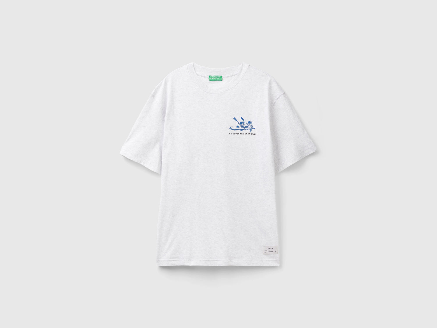 T-shirt over fit con stampa da uomo grigio chiaro | Benetton Outlet