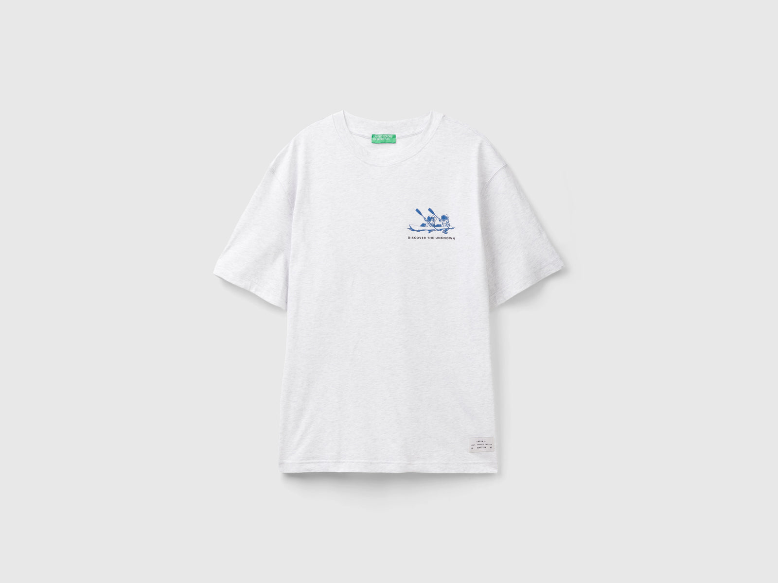 T-shirt over fit con stampa da uomo grigio chiaro | Benetton Outlet