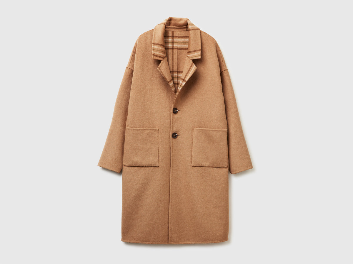 Cappotto reversibile in misto lana