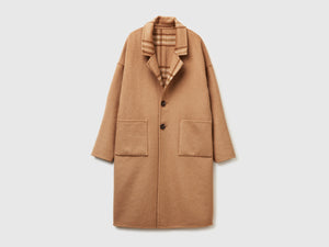 Cappotto reversibile in misto lana