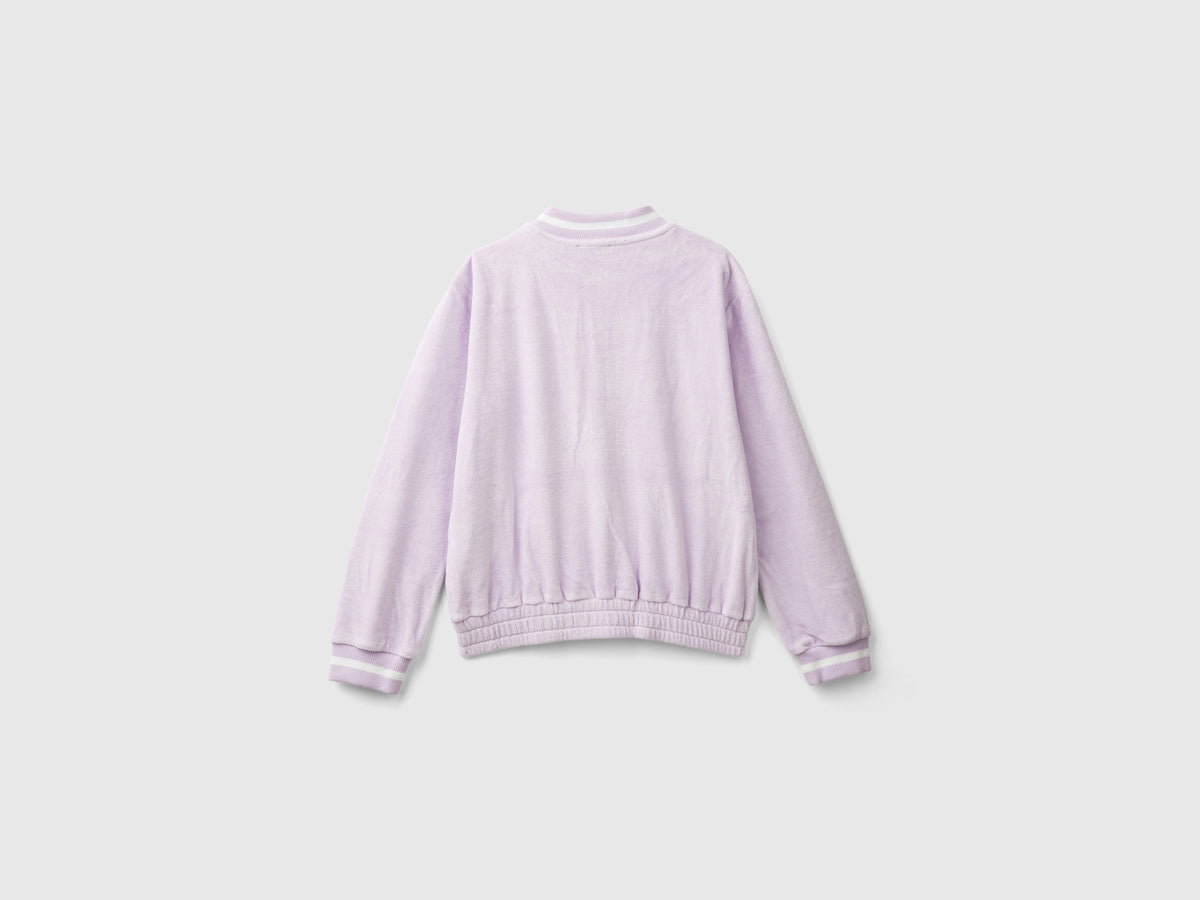 Felpa stile bomber in ciniglia