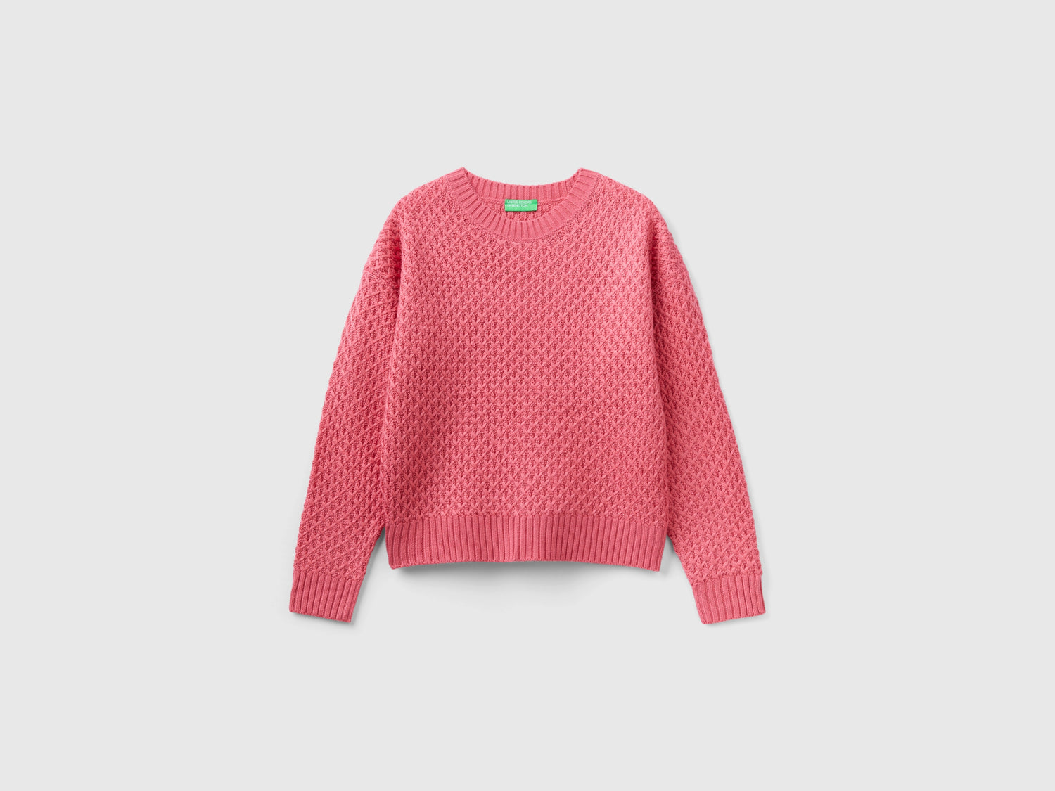 Maglia lavorata boxy fit da donna salmone | Benetton Outlet