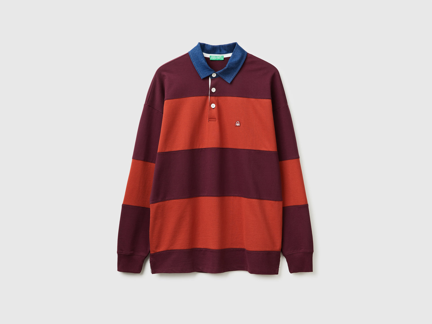 Polo Rugby in felpa a righe da uomo arancione | Benetton Outlet
