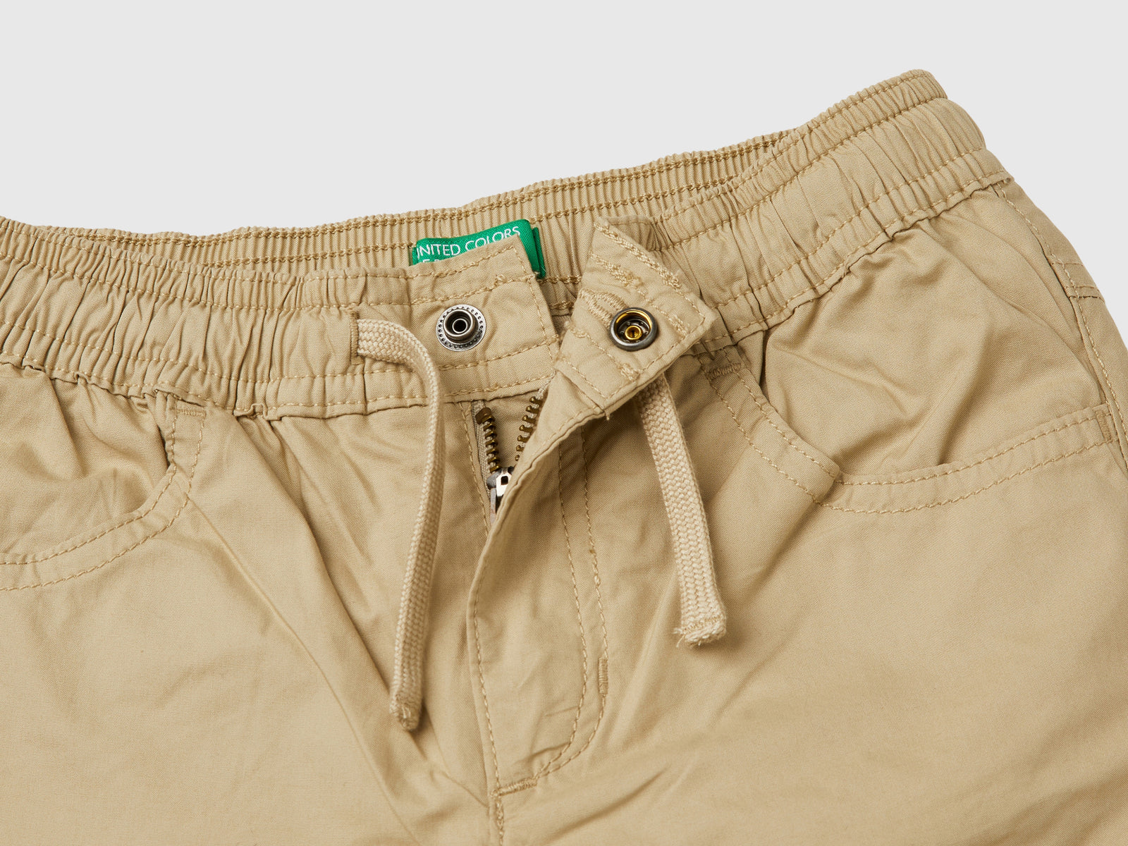 Pantaloni con coulisse da bimbo beige 3 | Benetton Outlet