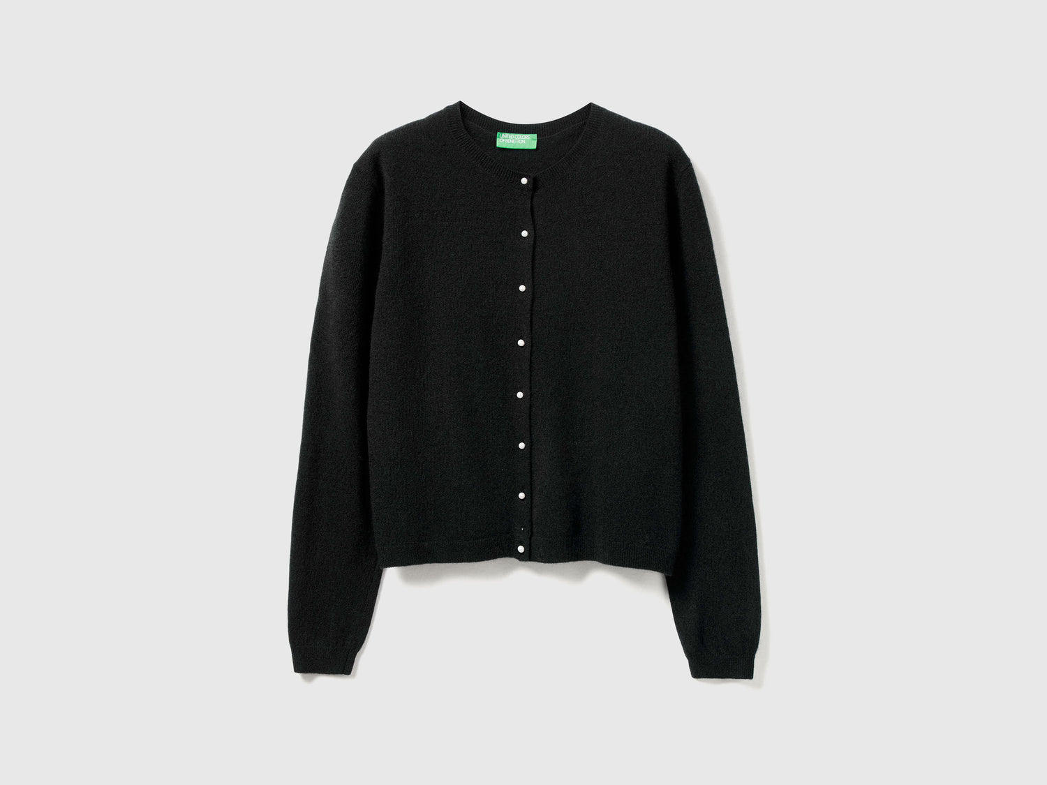 Cardigan in pura lana Merino da donna nero | Benetton Outlet