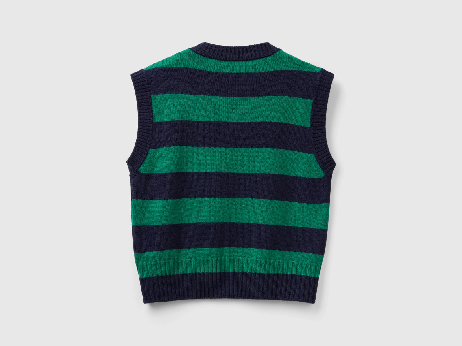 Gilet a righe bicolor da donna verde 2 | Benetton Outlet