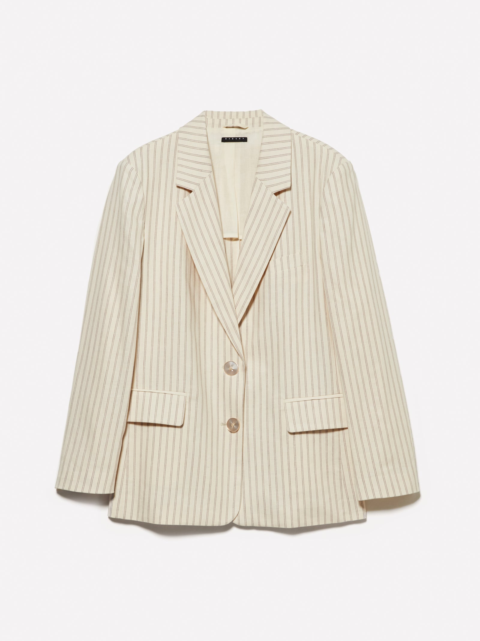 Blazer beige a righe da donna bianco panna | Sisley Outlet