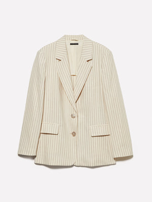 Blazer beige a righe