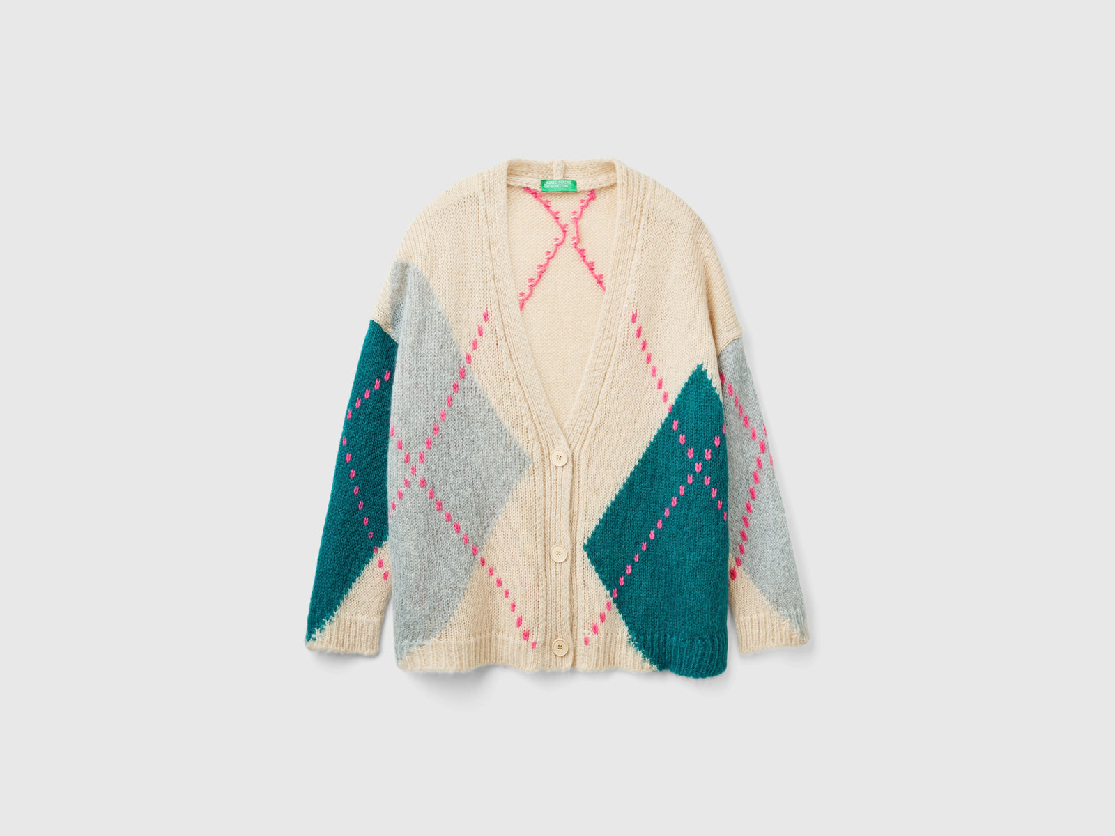 Cardigan boxy fit in misto mohair da donna multi-color | Benetton Outlet