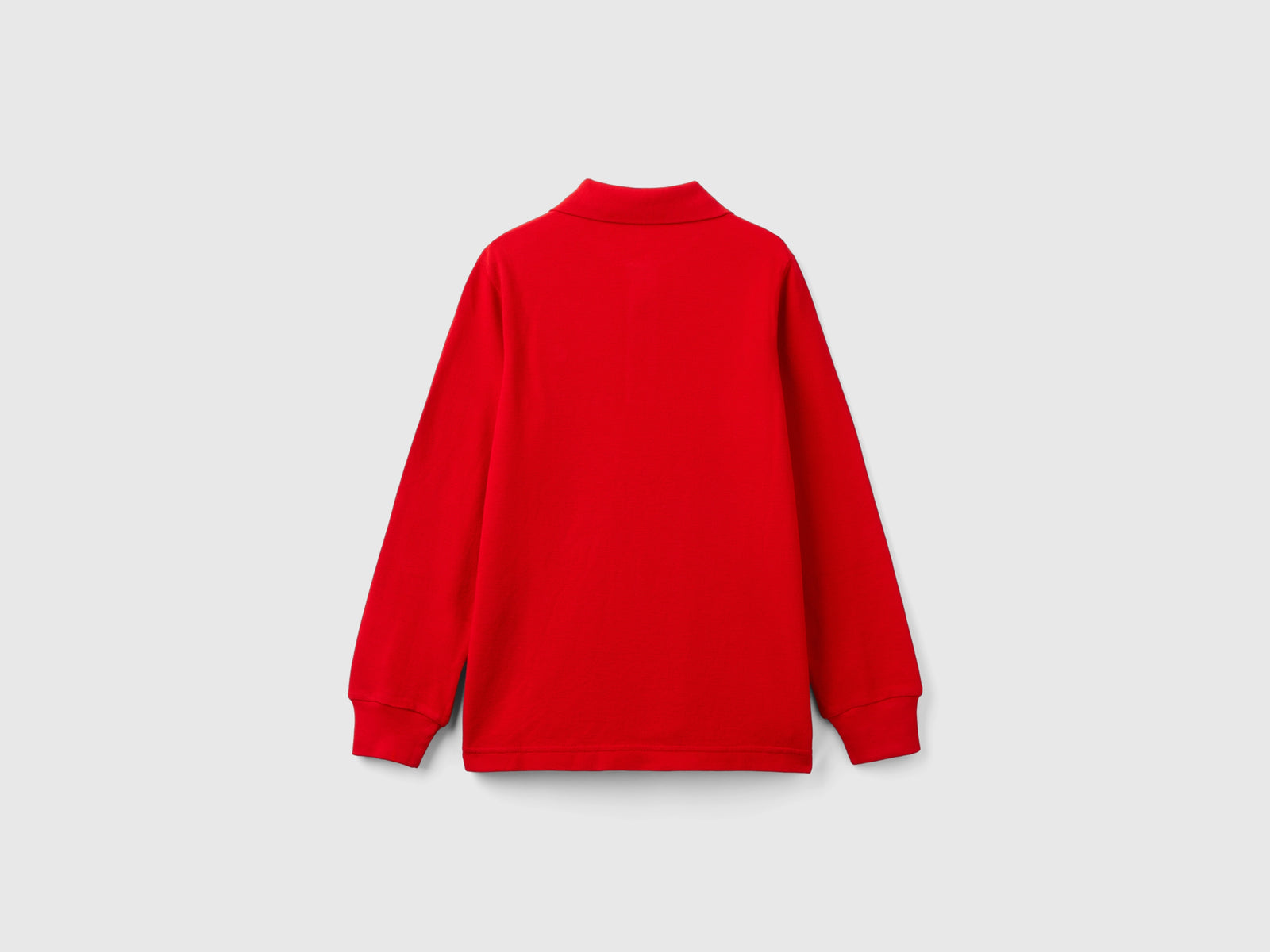 Polo manica lunga 100% cotone bio da bambino rosso 2 | Benetton Outlet