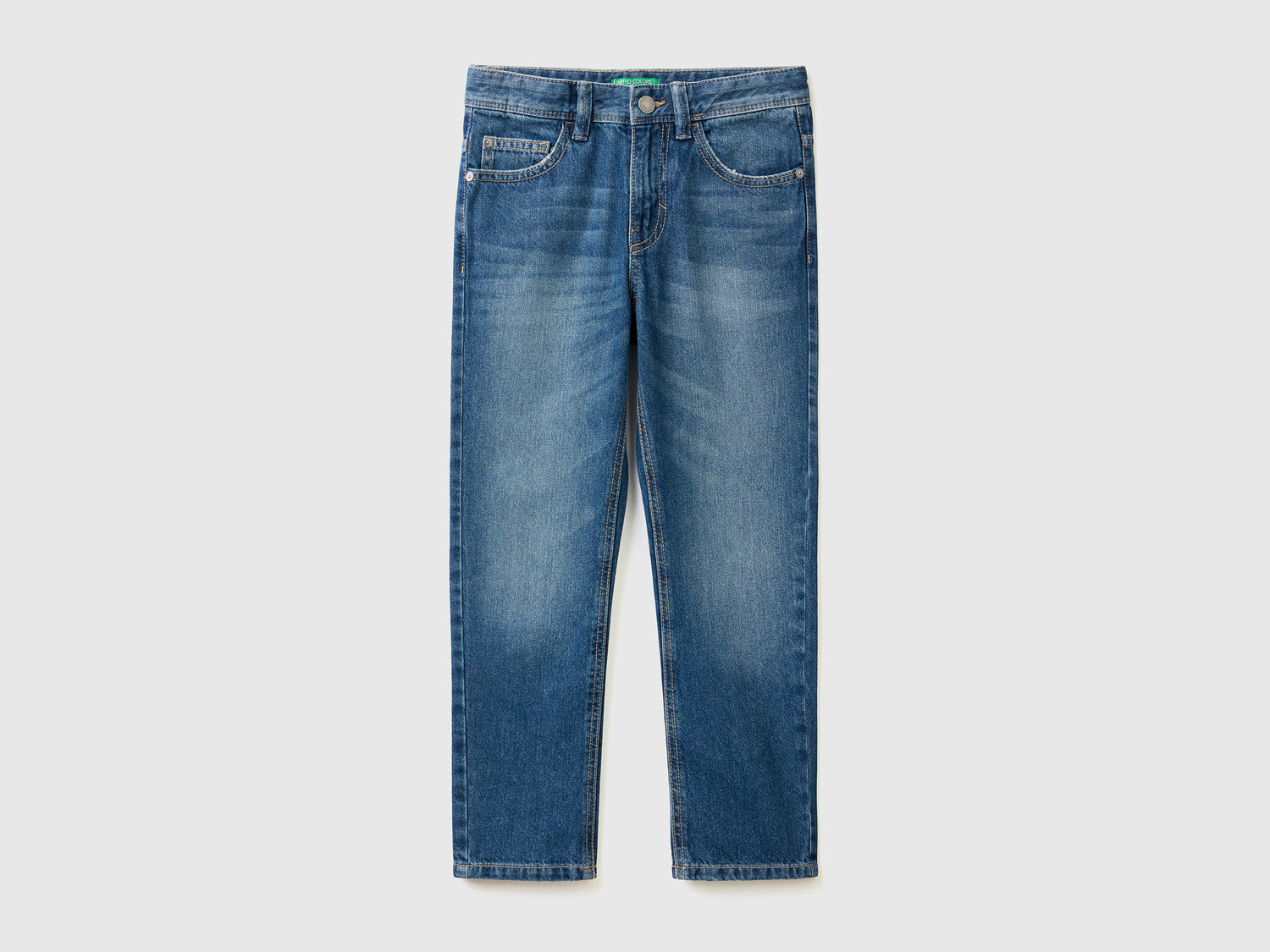 Jeans straight leg da bambino blu scuro | Benetton Outlet