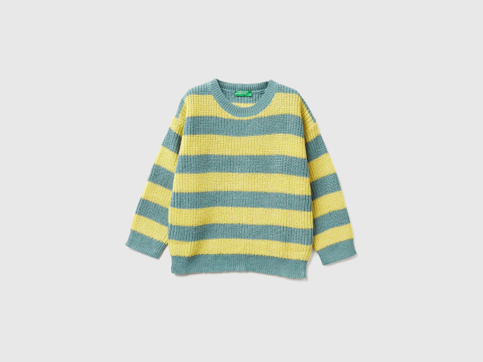 Maglia a righe da bimbo celeste | Benetton Outlet
