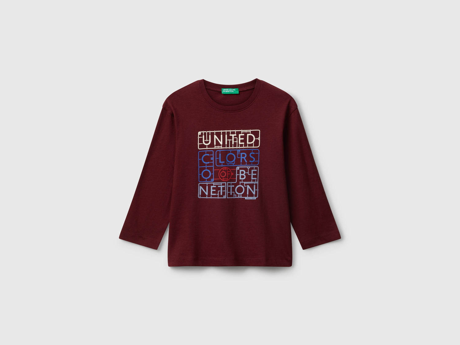 T-shirt con stampa logo da bimbo bordeaux | Benetton Outlet