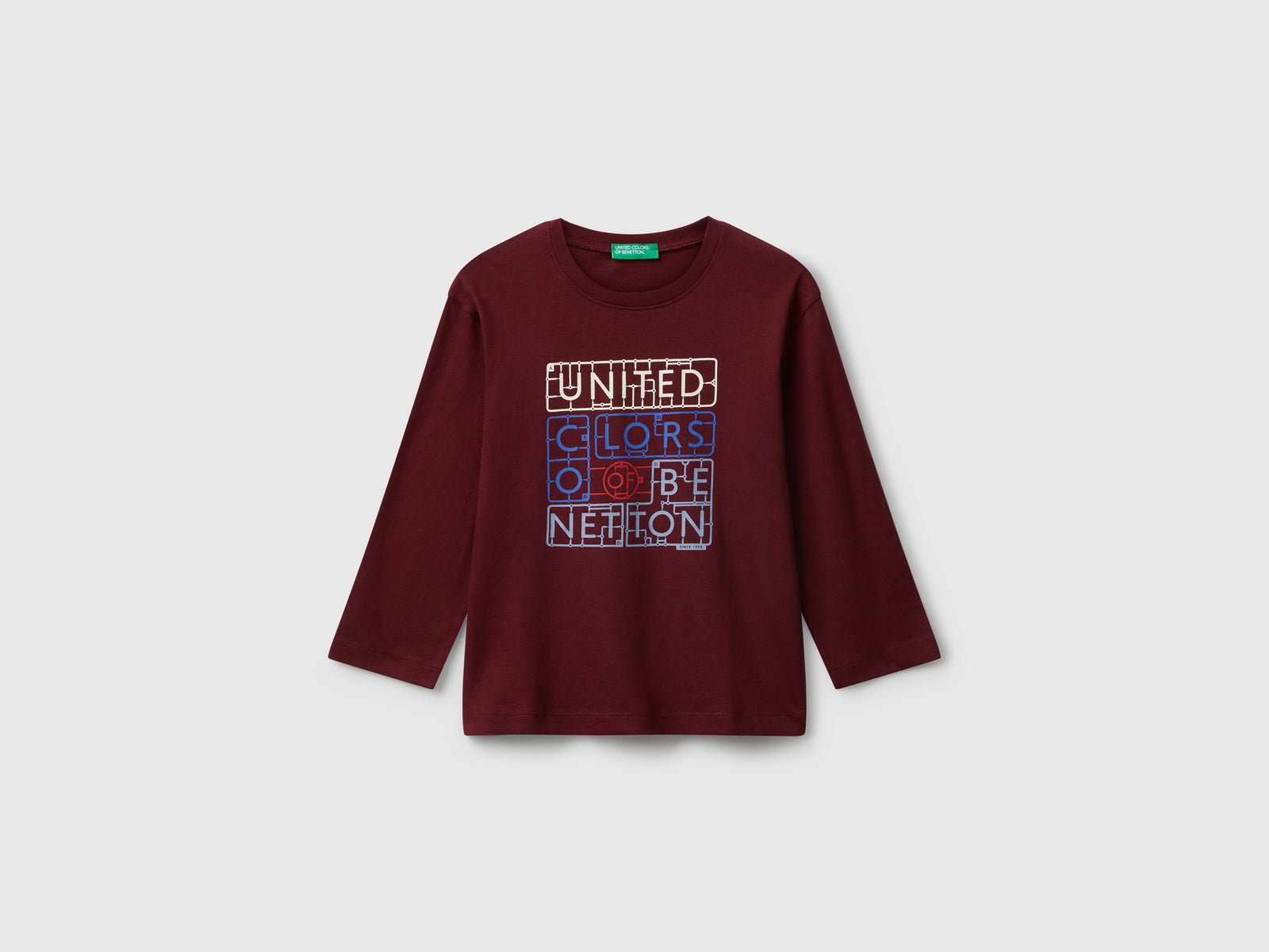T-shirt con stampa logo da bimbo bordeaux | Benetton Outlet