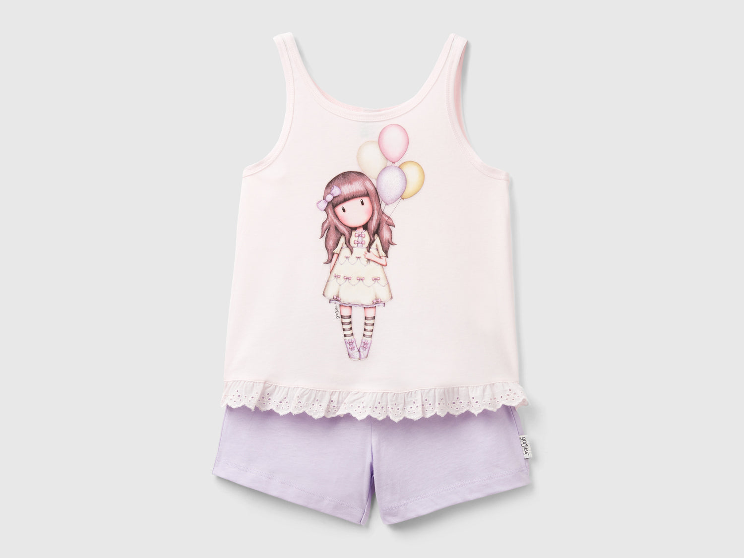 Pigiama corto ©Santoro Gorjuss da bambina rosa tenue | Benetton Outlet