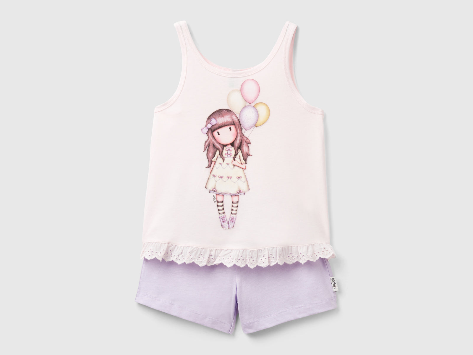 Pigiama corto ©Santoro Gorjuss da bambina rosa tenue | Benetton Outlet
