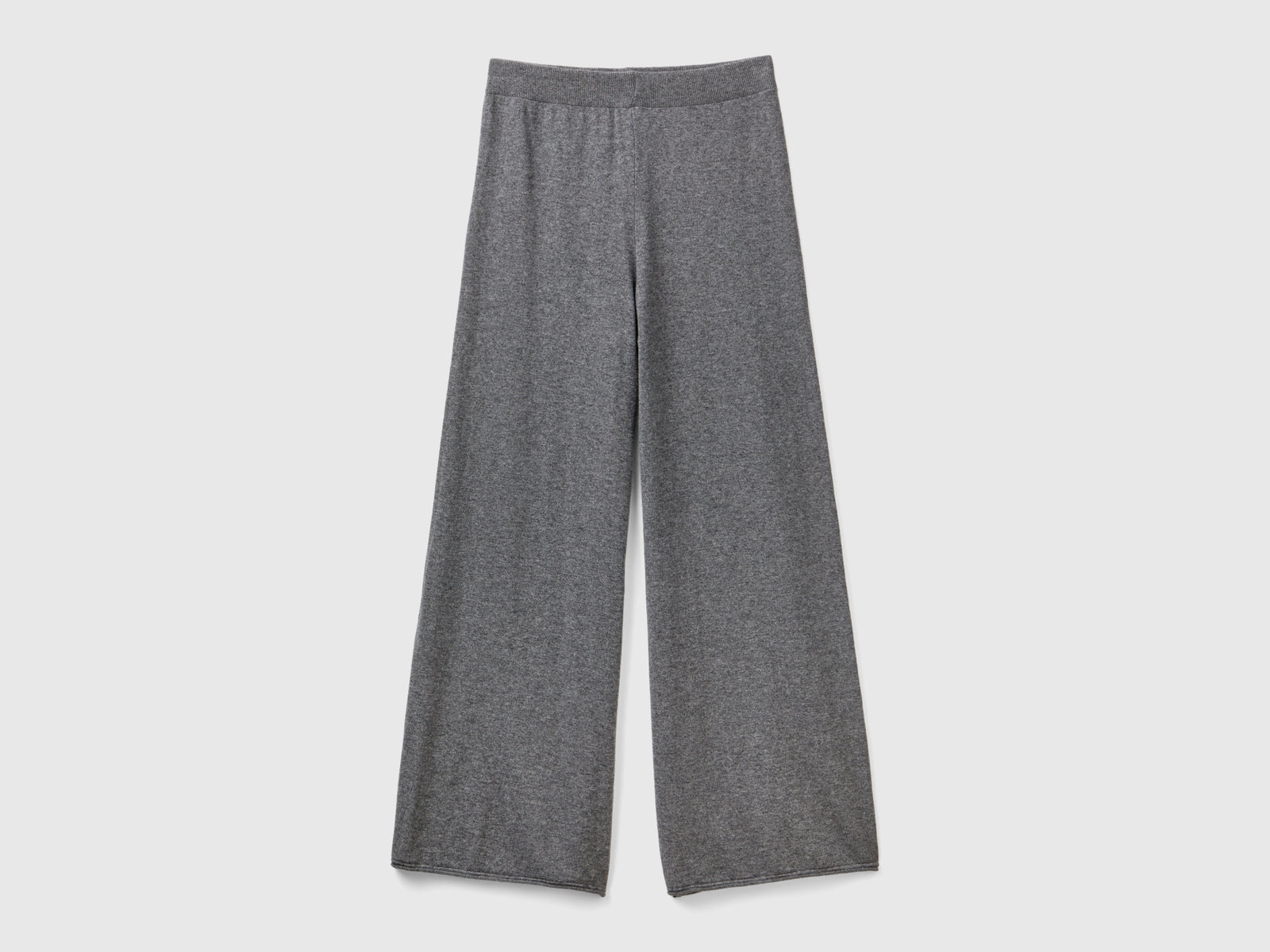 Wide-leg trousers in wool and cashmere blend da donna grigio scuro | Benetton Outlet