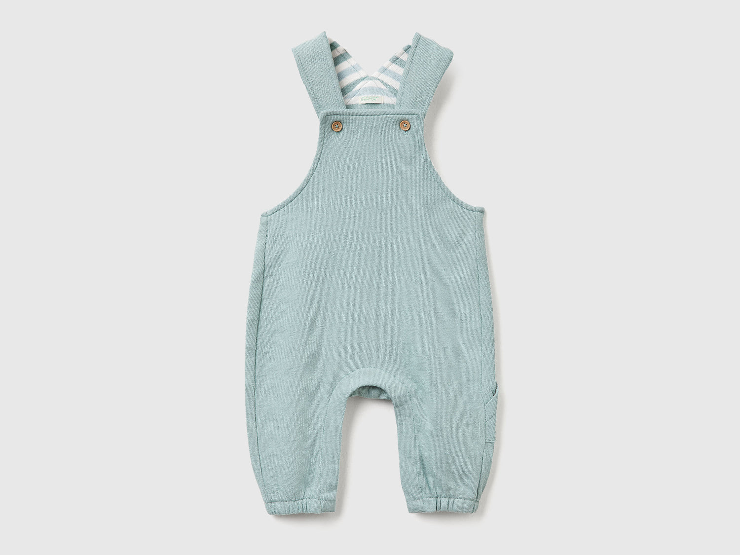 Salopette in felpa con tasche da neonato verde acqua | Benetton Outlet