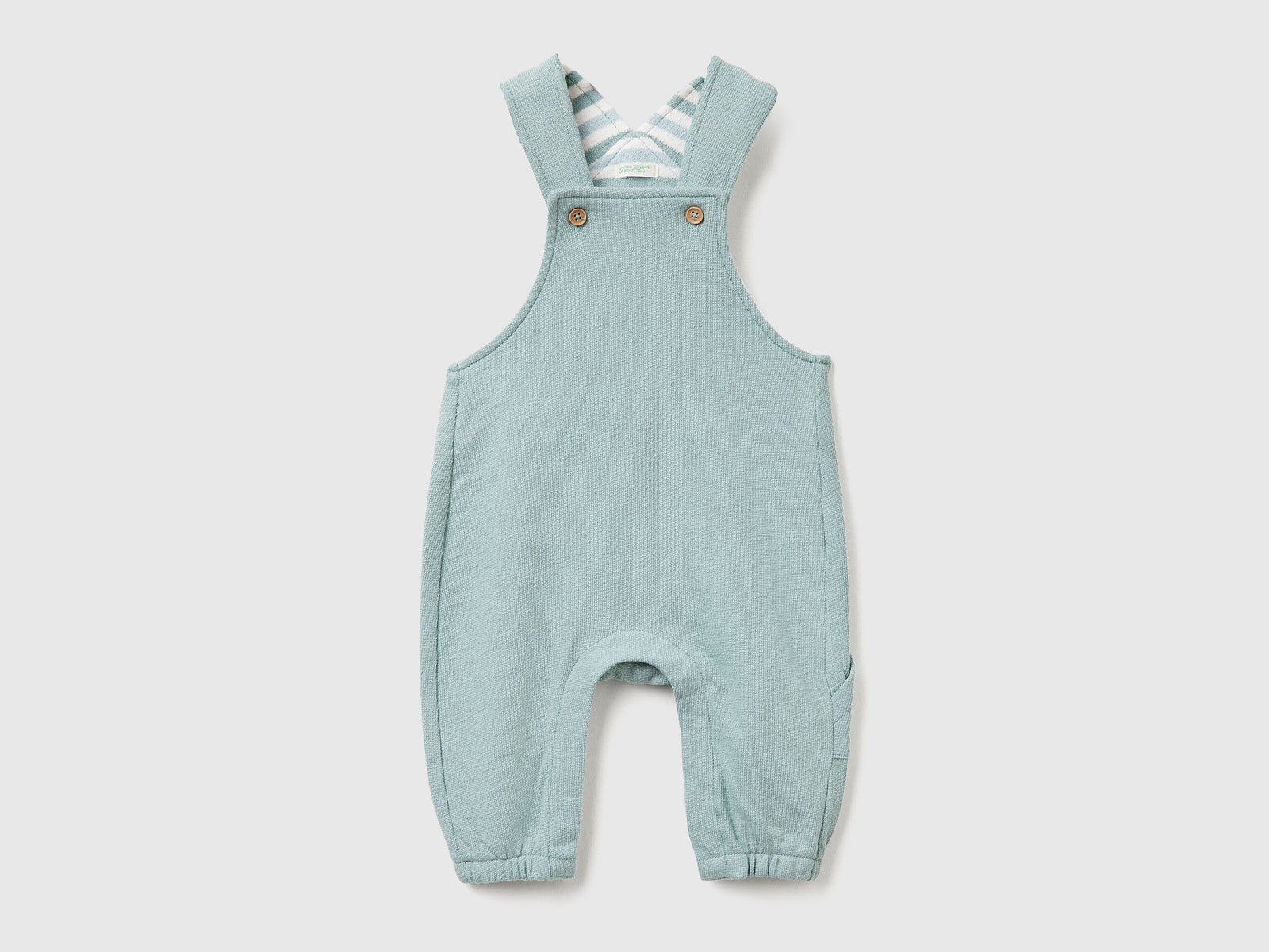 Salopette in felpa con tasche da neonato verde acqua | Benetton Outlet