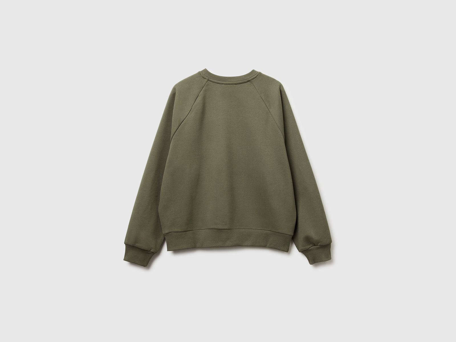 Calda felpa regular fit con ricamo fiori da donna verde militare 2 | Benetton Outlet