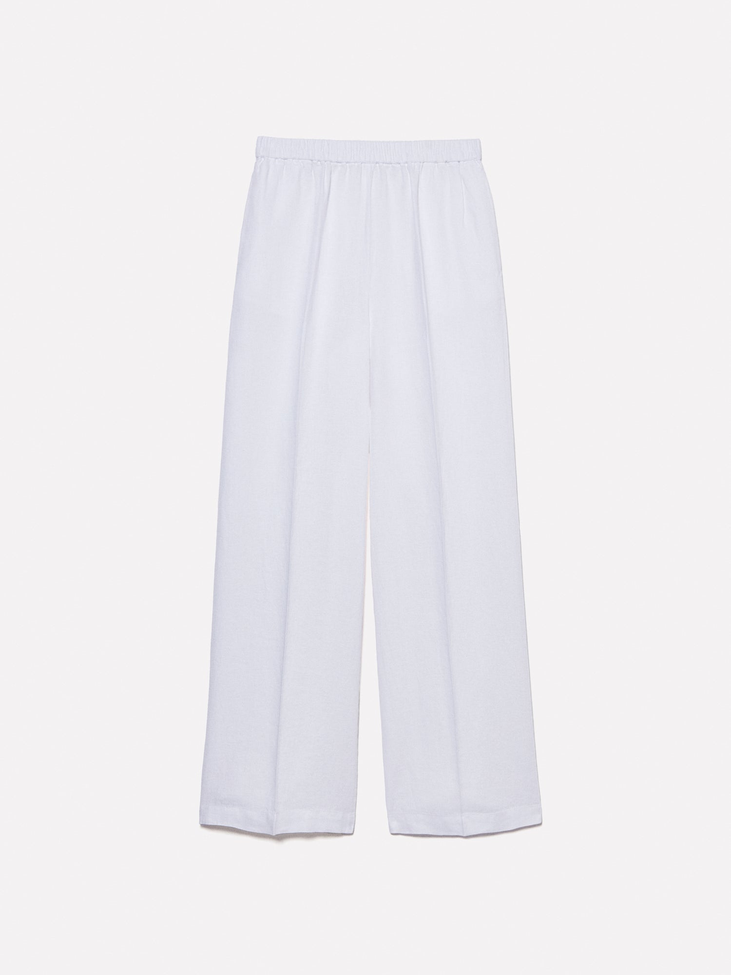 Flare fit trousers in 100% linen da donna bianco | Sisley Outlet