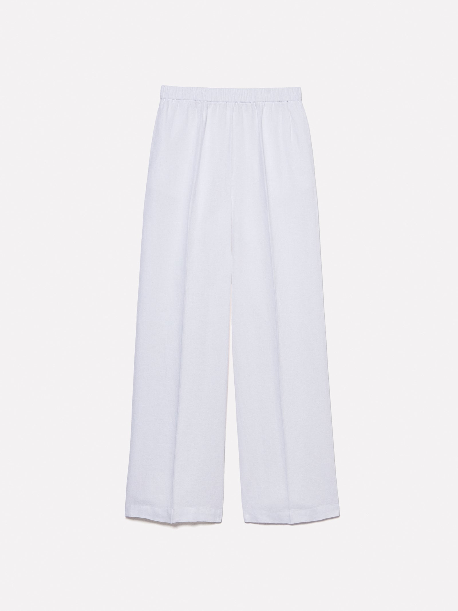 Flare fit trousers in 100% linen da donna bianco | Sisley Outlet