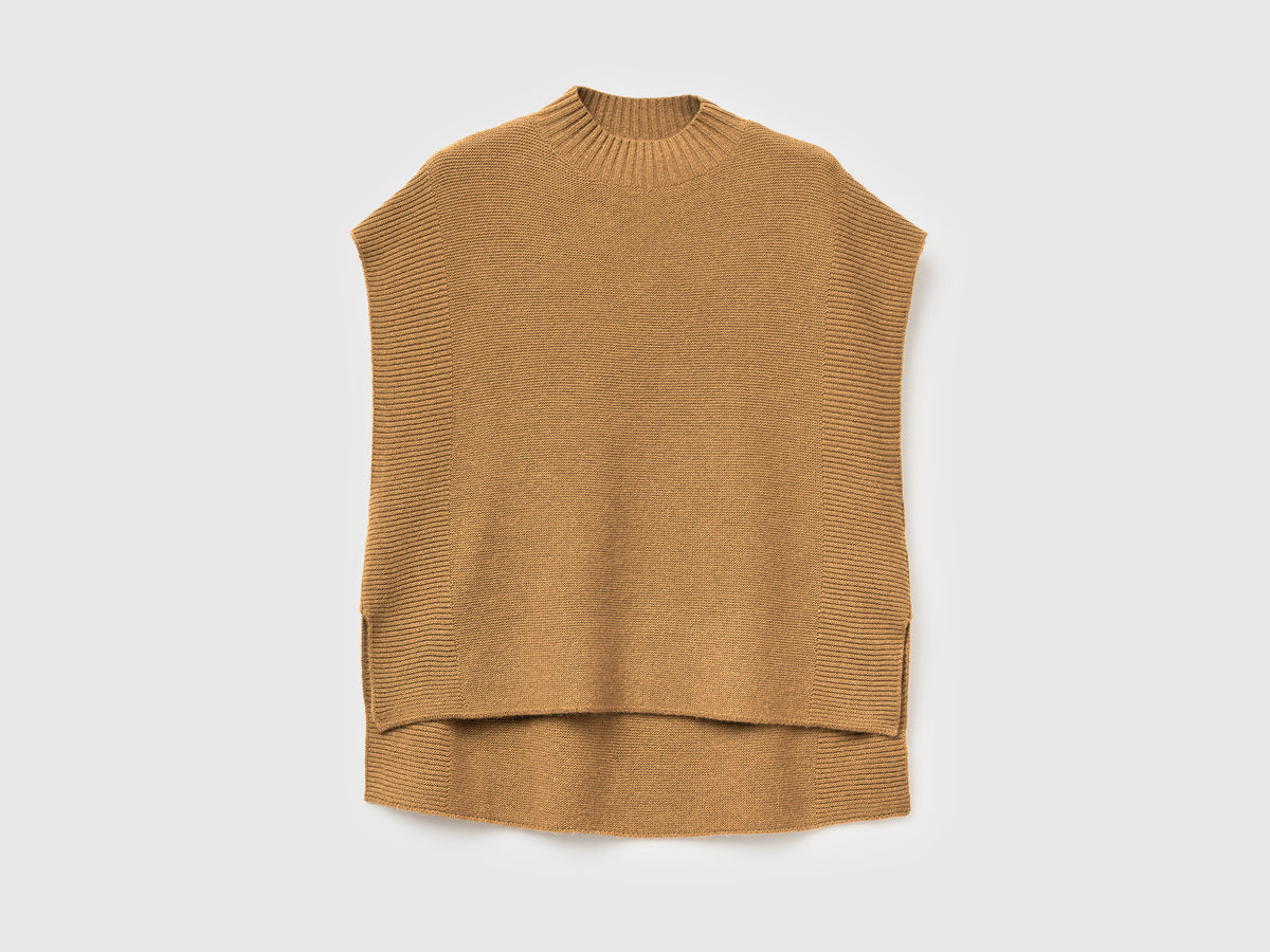 Gilet lupetto in misto lana