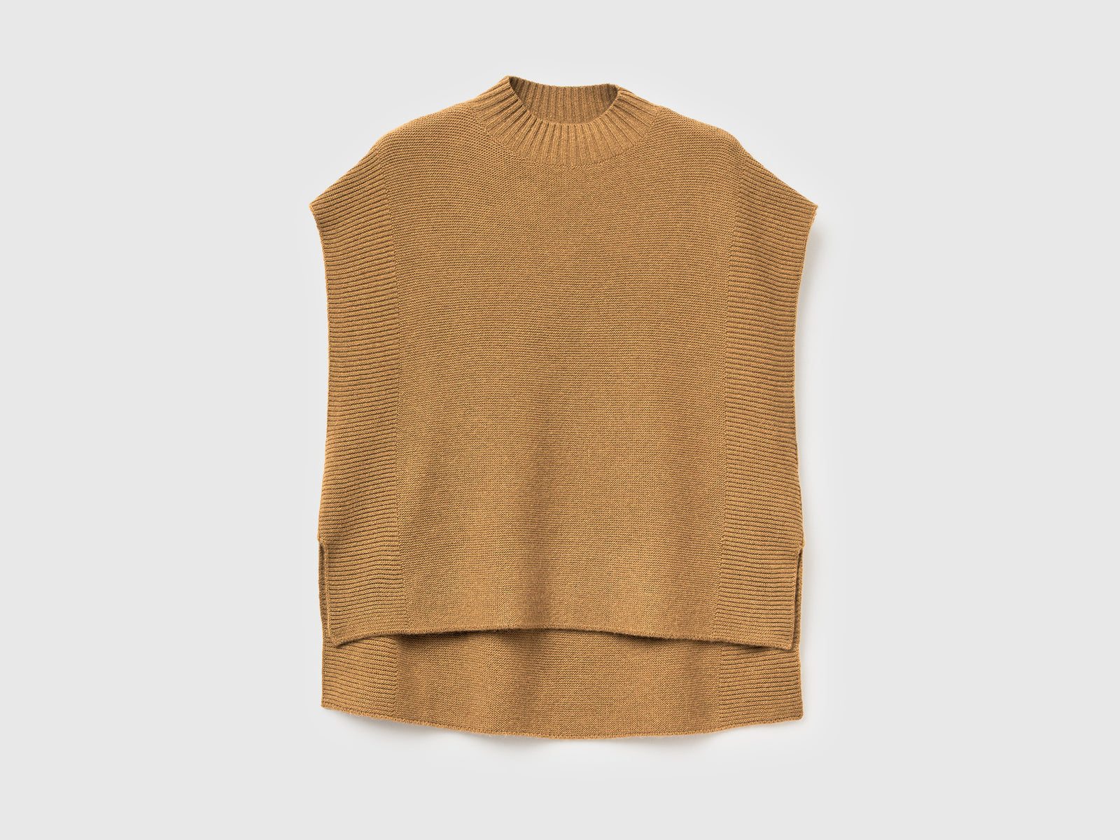 Gilet lupetto in misto lana da donna cammello | Benetton Outlet
